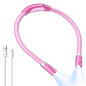 lot 4228 image: LUXJET Neck Reading Light & Book Light for Reading in Bed - Hands Free, 3 Colors & 6 Brightness Levels, 360° Flexible Arms, 80-Hour Rechargeable - Reading, Knitting, Camping, Repairing