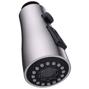 lot 4240 image: Angle Simple Kitchen Faucet Head Replacement, G 12 or 1316 Inch Male Thread Connector, Tested to NSFANSICAN 61 & 372, Sink Faucet Sprayer Attachment, Stream Spray and Pause Mode, Brushed Nickel