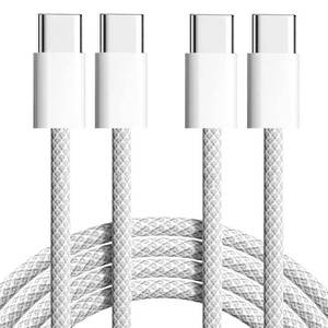 lot 4241 image: Braided USB C to USB C Cable 3ft - 60W Type C Fast Charger, USBC to USB-C Woven Power Cord for iPhone 171615 Pro Max PlusMacBookiPadAirPodsSamsung GalaxyAndroid Devices and More Pack of 2