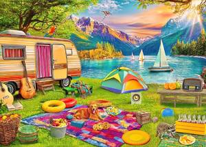 lot 6122 image: A300 Piece Puzzles for Adults Seniors Large Piece - Camping by The Lake