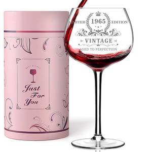 lot 6129 image: 60TH Birthday Gifts for Her, Vintage 1965 Engraved Wine Glass, Unique 60 Year Old Birthday Decorations for Women, Funny 60 Bday Gifts Idea For Friends, Wife, Daughter, Sister (60TH)