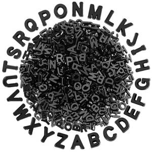 lot 6131 image: Augshy 700Pcs Large Letter Beads Black Plastic A-Z Mixed Alphabet Shape Beads for Jewelry Making Bracelets Necklaces Key Chains Shoelaces Crafts Party Decor(9x12mm)