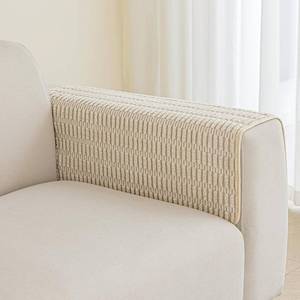 lot 6160 image: Muamar Couch Arm Covers Chair Arm Covers, Non Slip Sofa Arm Covers, Armrest Covers for Sofa, Furniture Covers Couch Protector 1pc(30x30inch, Cream White)