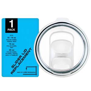 lot 6167 image: Polar Camel Tumbler Lid Replacement - Slider Lid (1-Pack), Fits 10 oz & 15 oz Travel Mugs, 16 oz & 20 oz Tumblers