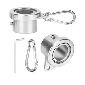 lot 6175 image: Bubblythe Aluminum Flag Pole Rings, Tangle Free Flagpole Rings with Bearing Design, 360° Rotating Flag Rings for 1.25 Inch Diameter Flagpoles, 2 Pack Flag Pole Rings and Hooks(2 PCS, 1.25, Silver)