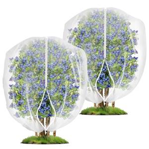 lot 6179 image: 2PCS 4 x 5 ft Fruit Tree Netting Cover with Zipper and Drawstring,Garden Insect Netting Plant Cover Transparent Bird Plant Barrier Flower Fruit Mesh Screen for Preventing Deer Squirrel Bug