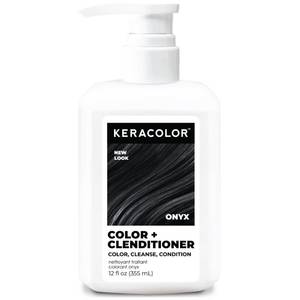 lot 6197 image: Keracolor Color  Clenditioner 3-in-1 Color-Depositing Conditioner, Gently Cleanses & Conditions, Semi-Permanent Onyx Hair Color, 12 Fl Oz