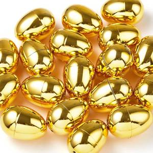 lot 8136 image: REJODA 36Pcs Gold Easter Eggs, 2.3 Metallic Plastic Empty Eggs Fillable for Easter Hunt Supplies, Basket Stuffers, Toys Filling Treats, Party Favor