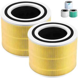 lot 9567 image: Core 300 Pet Care Replacement HEPA Filter for LEVOIT 300 300-P 300S 300S-P, H13 True HEPA Activated Carbon, 99.97% Filtration Dust Pollen Pet Dander Smoke, Replaces Core 300-RF-PA, 2 Pack Yellow