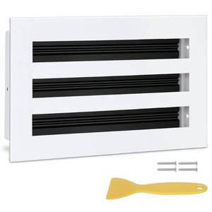 lot 9584 image: 10x6 Modern AC Vent Cover, Decorative White Air Vent (Duct Opening Cutout), All Aluminium Standard Linear Slot Diffuser, Low Noise - Register Grille for Ceiling, Walls & Floors