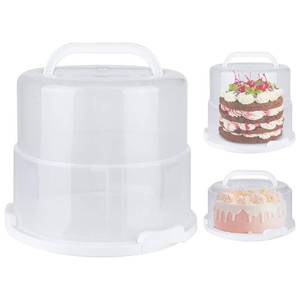 lot 9600 image: Targihoemt Foldable Cake Carrier, Holds up to 10in Round and 8.5in High Cake, with Lid and Handle