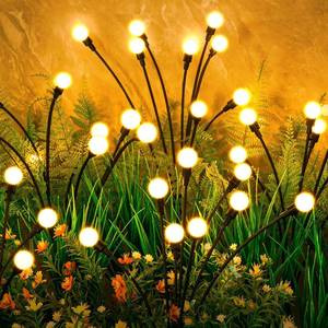 lot 9613 image: ASMAD Solar Lights Outdoor(4 Pack,32 LEDs), Solar Garden Lights, Outdoor Decorations, Firefly Light for Patio Decor, Big Bulb, Unique Gifts for Women, Gifts for Grandma