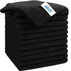 lot 10269 image: HOMEXCEL Black Microfiber Cleaning Cloth, 12 Pack Premium Microfiber Towels for Cars, Lint Free, Scratch-Free, Highly Absorbent, Reusable Cleaning Rags for Car, Household, Kitchen, Window, 11.5X11.5