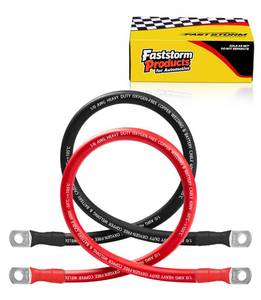 lot 10279 image: FASTSTORM 10 AWG Battery Cable, Flexible Inverter Cables 1Feet with 38 Terminals OFC Pure Copper 10 Gauge Welding Wire for Automotive Solar Marine Boat RV Car Motorcycle (Red  Black 1FT Pair)