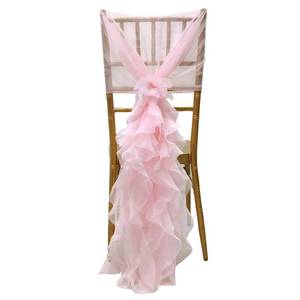 lot 10290 image: SunriseMall Milk Yarn Chair Cover, Tulle Chair Back Cap Covers for Bridal Shower, Wedding, Baby Shower Decoration Long Tulle High Chair Skirt Slipcovers (Pink, 4pcs)