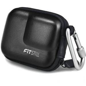 lot 10312 image: FiTSTILL Black PU Mini Carrying Case for Go Pro Hero 13 Black,Hard Shell Travel Storage Case for Hero 121110987(2018)65 DJI Osmo Action,AKASO,Campark,YI Action Camera and More
