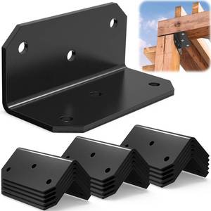 lot 10332 image: 2x4 Inch Galvanized L Bracket��(15pcs) Duty Heavy Steel Corner Brace for Wood,Shelf,Furniture,Fence,Table,Bookshelf,Cabinet,Deck Iron Right Angle 90 Degree Metal Joist Brackets