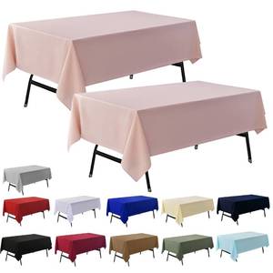 lot 11174 image: ZarzaaSik 6-Pack 60x144 inch Dusty Pink Table Cloths, Solid Stain and Wrinkle Resistant Oblong Tablecloth, Premium Plain Weave Polyester Fabric Rectangle Table Linen Covers for Hotel, Banquet