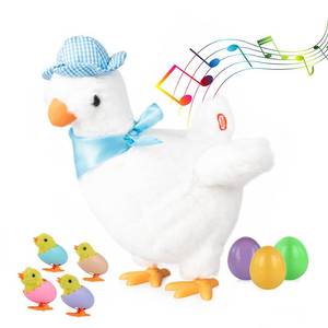 lot 11184 image: hbbhml Plush Electric Stuffed Laying Egg Chicken Toy Doll with Sound Music Easter for Boys Girls