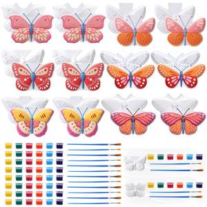 lot 11191 image: Foilswirl 24 Set Butterfly Ceramic to Paint Spring Butterfly DIY Painting Kit Paint Your Own Crafts Unpainted Figurines Decor with Brushes Acrylic Bags for Spring Decor Party Favor Gifts
