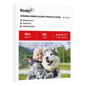 lot 11193 image: Koala Thick Photo Paper Double-sided Glossy Heavyweight Paper 8.5X11 Inches 80LB 100 Sheets 300GSM Cardstock Compatible with Inkjet Printer