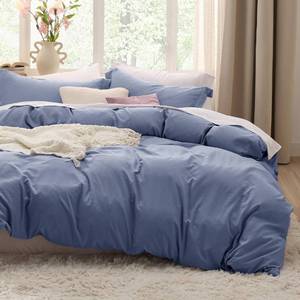 lot 11194 image: Bedsure Slate Blue Duvet Cover King Size - 3 Pieces Prewashed Cotton-Like Extra Soft Bedding Set, Includes 1 Duvet Cover 104x90 Inches with Zipper Closure & 2 Pillow Shams, Comforter Not Included