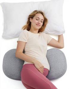lot 11202 image: Momcozy Portable Pregnancy Pillow �� W Shaped Maternity Support for Side Sleepers, Adjustable Travel Wedge Pillow for Back, Belly, and Hip Relief, Ideal for Pregnant Women, Deep Grey