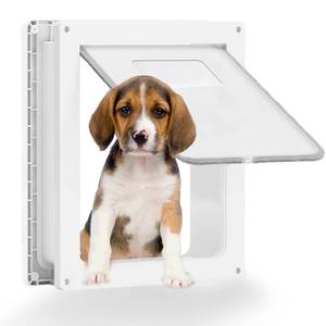 lot 11216 image: Grestorm Medium Dog Door, Magnetic Door for Pets up to 44 lb, 13.5 x 11 Doggie Door, Suitable for Interior & Exterior Doors