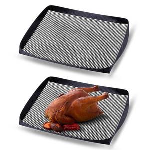 lot 11217 image: Teenyyou 2 Pcs 13.5 x 11.5 Inch PTFE Mesh Oven Baskets Air Fryer Basket for Oven Non-stick Air Fryer Basket Cooking Trays Replacement for Baking Chips Chicken Wings Bread Heating