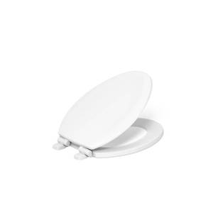 lot 11221 image: KOHLER Stonewood Quiet-Close, Elongated Toilet Seat Soft Close, Durable Wood, Easy Installation, Universal Fit, Home Essentials, White Finish, K-20466-0