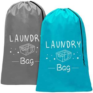 lot 12017 image: Sylfairy 2 Pack Extra Large Travel Laundry Bag, Dirty Clothes Organizer with Drawstring,Heavy Duty Travel Laundry Bags,Easy Fit a Laundry Hamper Travel Essentials