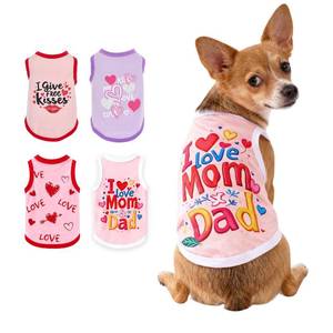 lot 12022 image: Topbuti 4 Pack Dog Shirts Summer Pet T Shirts Puppy Clothes Dog Clothing Breathable Cat Sleeveless Vest for Small Dogs Cats (Medium, Love)