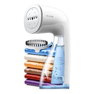 lot 12033 image: HiLIFE Upgraded Steamer for Clothes, Handheld & Portable, 1100W Powerful Steam, 300ml Big Capacity & No Leak Design, 30S Fast Heat-up, Quick Wrinkle Remover, Compact Size for Travel, ONLY 120V (Turns On)