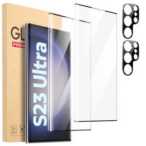 lot 12035 image: Yioniii 22 Pack Screen Protector for Galaxy S23 Ultra 5G,2 Pack Tempered Glass Screen Protector2 Pack Tempered Glass Camera Lens Protector,3D Curved,9H Tempered Glass,Touch Sensitive A01