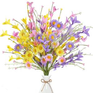 lot 12388 image: Sggvecsy Artificial Easter Stems 8 Pcs Spring Floral Picks with Forsythia Daisy Twig Branches Easter Berry Picks for Arrangement Centerpiece Celebration Home Vase Decor