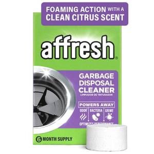 lot 12395 image: Affresh Garbage Disposal Cleaner, Helps Power Away Odor Causing Bacteria, Debris & Grime in Grind Chamber, Impeller & Drain Pipe, 6 Tablets, 6 Month Supply
