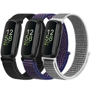 lot 12397 image: WNIPH Nylon Bands Compatible for Fitbit Inspire 3Inspire 2InspireInspire HRAce 3Ace 2 Bands, Breathable Sport Replacement Straps Soft Adjustable Solo Loop Nylon Wristband for Women Men