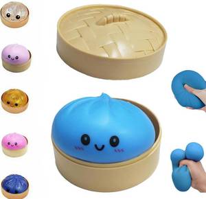 lot 12400 image: Dumpling Squishies,Glitter Dumpling, Glitter Squishy with Box,Easter Basket Stuffers(Blue)