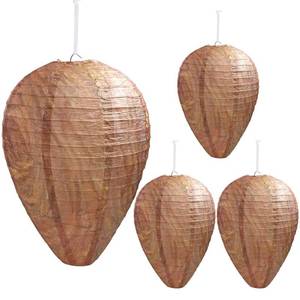 lot 12405 image: 4 Pack Wasp Nest Decoy Hanging Wasp Nest Stay Away from Wasps Hornets Yellow Jackets (Missing One)