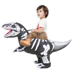 lot 12406 image: Inflatable Skeleton Dinosaur Costume Toddler, Blow Up Riding Trex Cosplay Kids Baby Boys Girls, Ride On Dino Halloween Costume Children