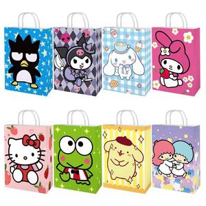 lot 12413 image: Kitty Birthday Party Supplies, 16PCS Party Goodie Gift Bags, Including 8 Patterns Double Sided Printed Ideal for Kawaii Birthday Party Decorations