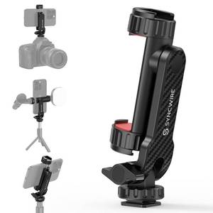 lot 12420 image: SYNCWIRE Tripod Phone Mount, Universal Smartphone Mount Adapter with 2 Cold Shoe and 14 Screw, 360° Rotates and 180° Tilts Adjustable Cell Phone Clamp Holder for Enhancing Mobile Photography Setup