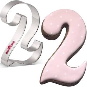 lot 12430 image: LILIAO Number 2 Cookie Fondant Biscuit Cutter for BirthdayAnniversarySpecial Day - 2.6 x 4 inches - Stainless Steel