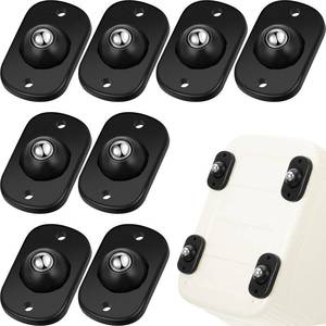 lot 12436 image: Honoson 8 Pcs Self Adhesive Caster Wheels Appliance Rollers Appliance Sliders for Kitchen 360° Swivel Universal Wheel Mini Small Kitchen (Black with 1 Steel Ball Style)