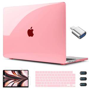 lot 12442 image: CISSOOK Compatible with MacBook Air 13.6 inch Case Pink 2022 2023 2024 2025 Release A2681 A3113 A3240, Plastic Shell & Keyboard Cover for MacBook Air 13 M4 M3 M2, Clear Pink