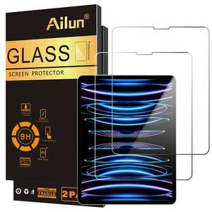 lot 12445 image: Ailun 2 Pack Screen Protector for iPad Pro 12.9 Inch Display 2022 & 2021 & 2020 & 2018 Release Tempered Glass Face ID & Apple Pencil Compatible Ultra Sensitive Case Friendly
