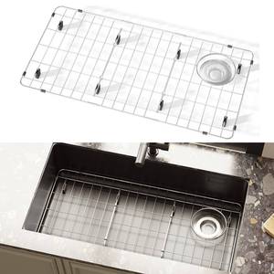 lot 13919 image: KIKIBRO Sink Protectors for Kitchen Sink, Sink Rack for Bottom of Sink, Metal Sink Rack, Kitchen Sink Gird, Bottom Basin Rack, Stainless Steel, 28 14  14 14