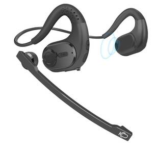 lot 14034 image: iDIGMALL Bluetooth Headset with Detachable Microphone, Multi-Point Wireless Headset wDSP Noise Canceling Mic for Phone PC Laptop, Comfort & Light Open Ear headphones for Office Meeting Home Work, 12H