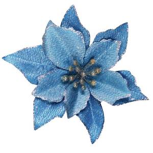 lot 14376 image: Winlyn 24 Pcs Christmas Glittered Poinsettia Floral Picks Rose Gold Artificial Silk Poinsettia Flowers Christmas Tree Ornaments 5.1 W for Rose Gold Christmas Tree Wreath Wedding Holiday Party D�cor