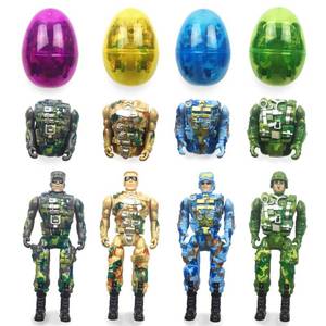 lot 14385 image: QINGQIU 4 Pack Jumbo Soldier Deformation Easter Eggs with Toys Inside for Kids Boys Girls Easter Gifts Easter Basket Stuffers Fillers